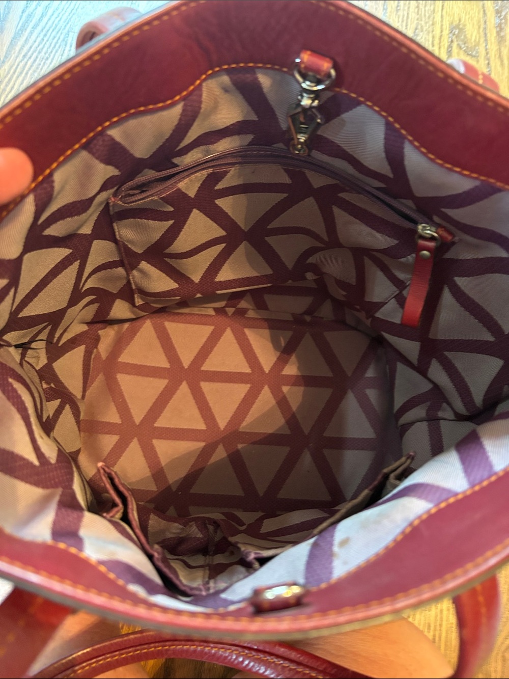 Lodis deep red leather bucket purse - Picture 10 of 14